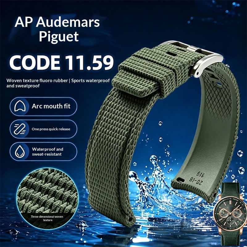 Audemars Piguet Watch Code 11.59 - Correa de reloj de caucho FKM