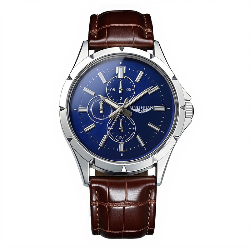 Reloj de Cuarzo Cronógrafo par - Leather Watch Band Men reseña y precio