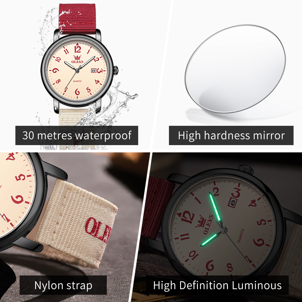 Reloj de cuarzo OLEVS, nuevo,  - Canvas Strap Watch reseña y precio