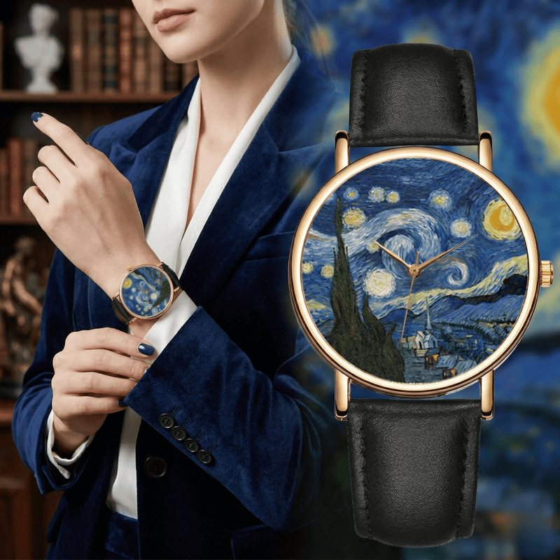 Relojes con Esfera de Pintura  - Leather Watch Band Men reseña y precio